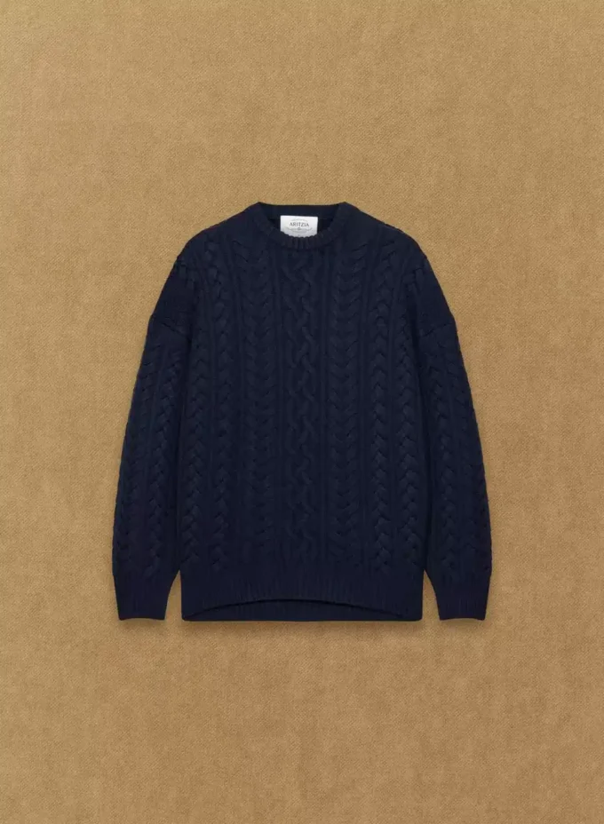 Jersey de cuello redondo de lana merino Heritage Knit