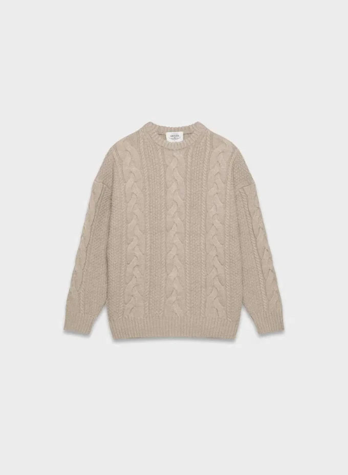 Jersey de cuello redondo de lana merino Heritage Knit Jersey de cuello redondo de lana merino Heritage Knit