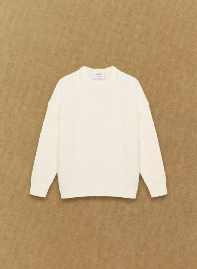 Jersey de cuello redondo de lana merino Heritage Knit