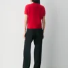 Jersey de manga corta y cuello redondo de cachemira cepillada