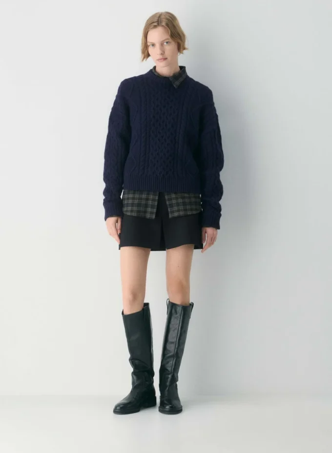 Jersey Heritage Knit Merino Wool Crew Hi-hip
