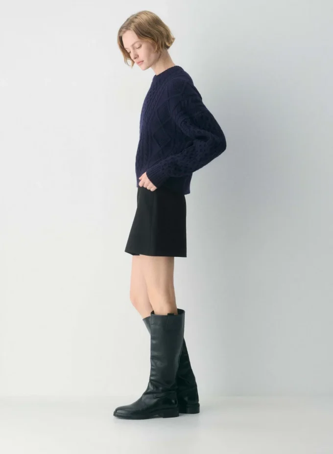 Jersey Heritage Knit Merino Wool Crew Hi-hip