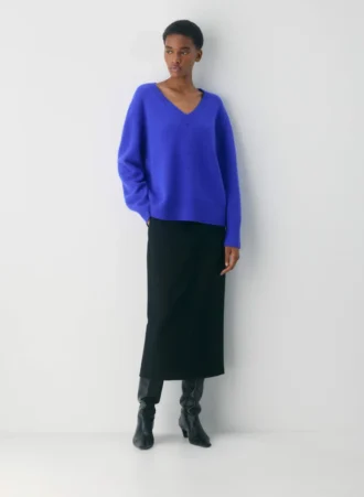 Jersey oversize con cuello en V de Plush Cashmere