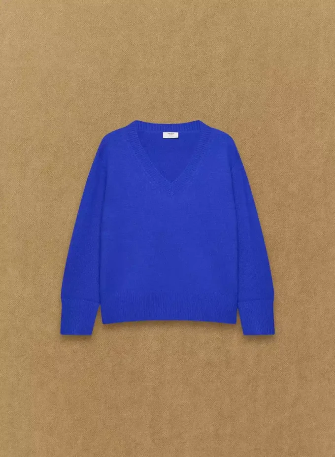 Jersey oversize con cuello en V de Plush Cashmere Jersey oversize con cuello en V de Plush Cashmere