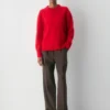 Jersey oversize de cuello redondo de cachemira afelpada