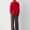 Jersey oversize de cuello redondo de cachemira afelpada