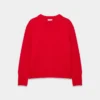 Jersey oversize de cuello redondo de cachemira afelpada