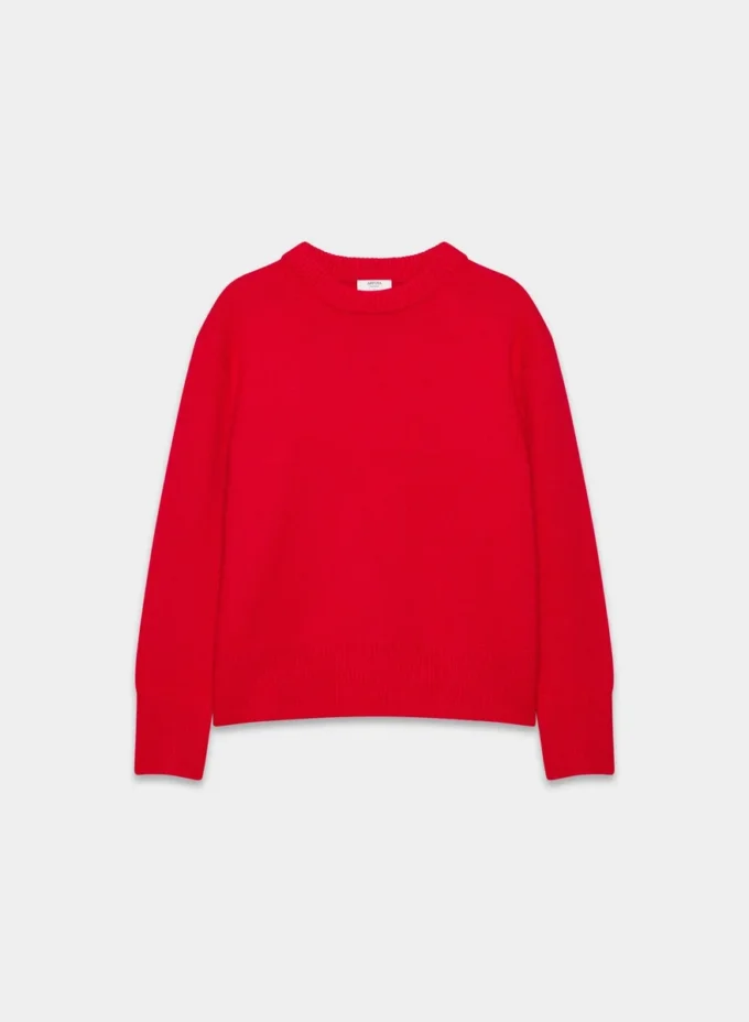 Jersey oversize de cuello redondo de cachemira afelpada