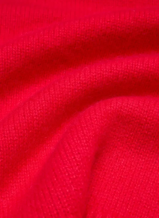 Jersey oversize de cuello redondo de cachemira afelpada
