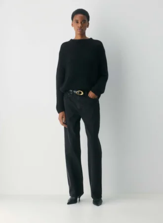 Jersey oversize de cuello redondo Mesh Cashmere
