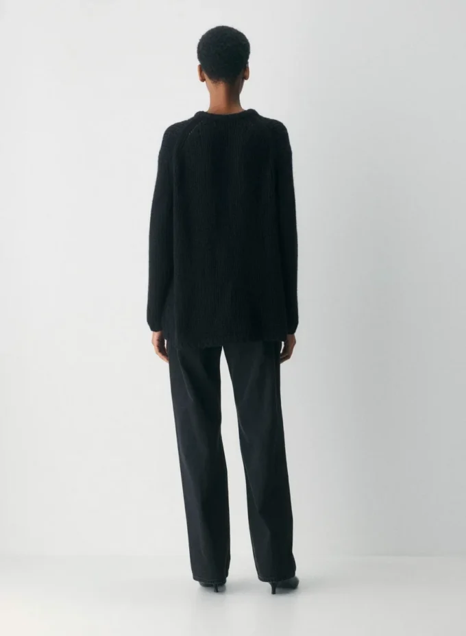 Jersey oversize de cuello redondo Mesh Cashmere Jersey oversize de cuello redondo Mesh Cashmere