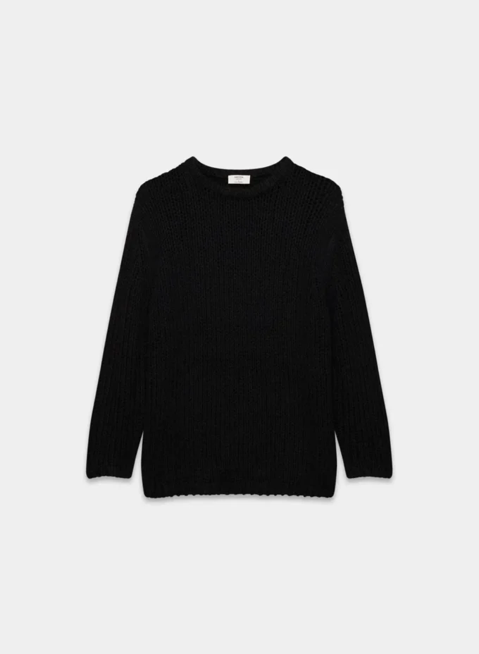 Jersey oversize de cuello redondo Mesh Cashmere Jersey oversize de cuello redondo Mesh Cashmere