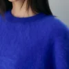 Jersey relajado de cuello redondo de cachemira cepillada Jersey relajado de cuello redondo de cachemira cepillada