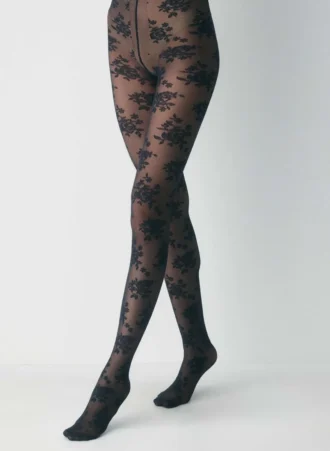 Medias de encaje floral