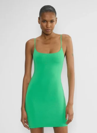 Mini vestido camisero con cuello cuadrado Original Contour