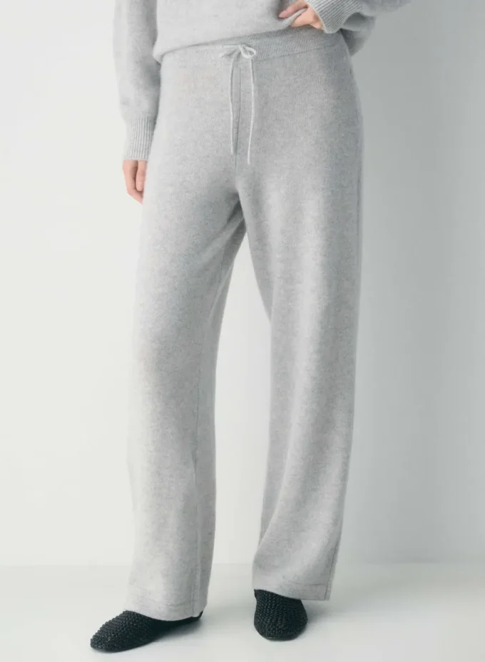 Pantalón ancho de talle alto Essential Cashmere