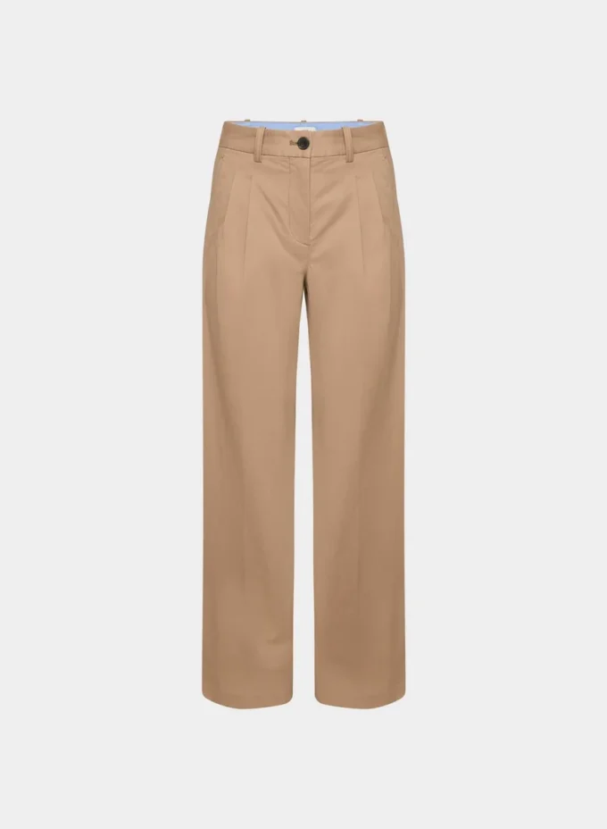Pantalón chino de talle alto y pliegues anchos Pantalón chino de talle alto y pliegues anchos