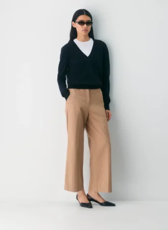 Pantalón chino holgado de talle alto y pierna ancha