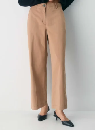 Pantalón chino holgado de talle alto y pierna ancha