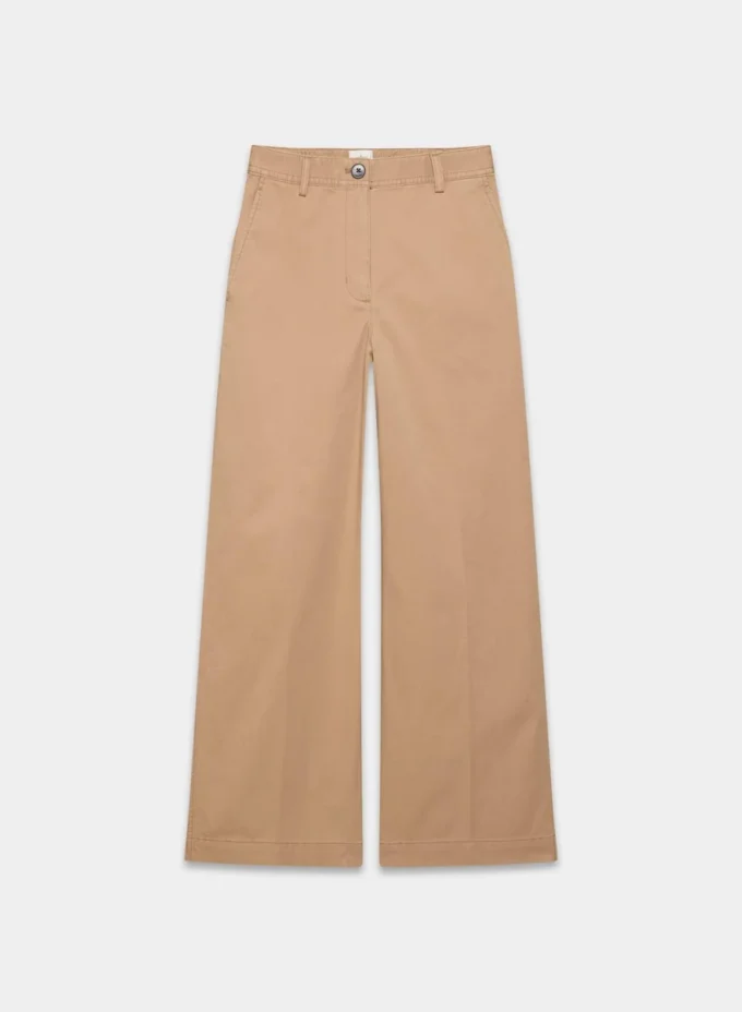 Pantalón chino holgado de talle alto y pierna ancha Pantalón chino holgado de talle alto y pierna ancha