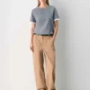 Pantalón chino relajado de talle alto y pierna recta Pantalón chino relajado de talle alto y pierna recta