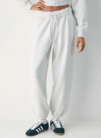 Pantalón de chándal mega holgado con doblez en el bajo Pantalón de chándal mega holgado con doblez en el bajo