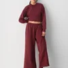 Pantalón palazzo de felpa Mega Lo-rise