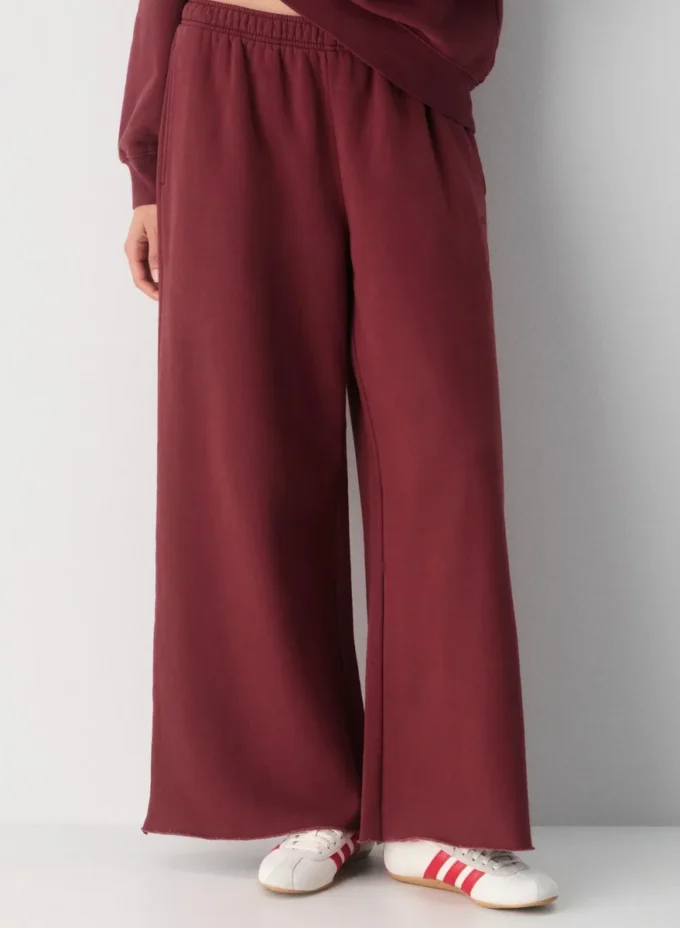 Pantalón palazzo de felpa Mega Lo-rise