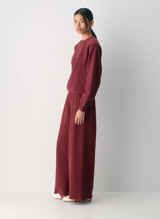 Pantalón palazzo de felpa Mega Lo-rise