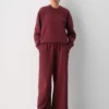 Pantalón palazzo de felpa Mega Lo-rise
