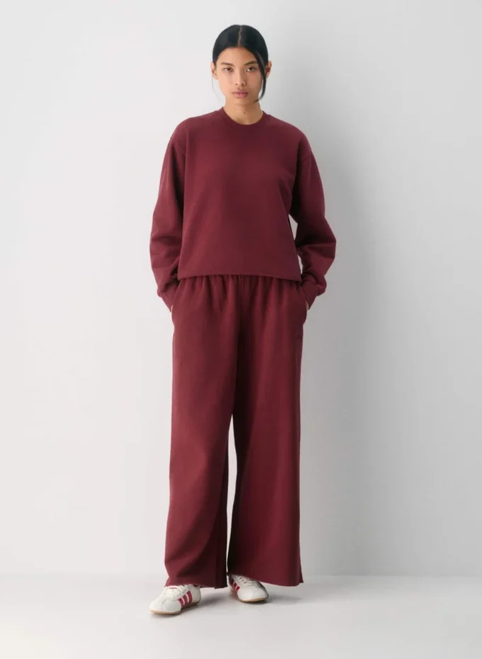 Pantalón palazzo de felpa Mega Lo-rise
