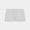 Pantalones cortos boyfriend de felpa suave y talle bajo Pantalones cortos boyfriend de felpa suave y talle bajo