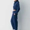 Sudadera acogedora Boyfriend Mock Crop Zip-up Sudadera acogedora Boyfriend Mock Crop Zip-up