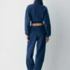Sudadera acogedora Boyfriend Mock Crop Zip-up Sudadera acogedora Boyfriend Mock Crop Zip-up