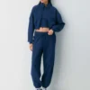 Sudadera acogedora Boyfriend Mock Crop Zip-up Sudadera acogedora Boyfriend Mock Crop Zip-up