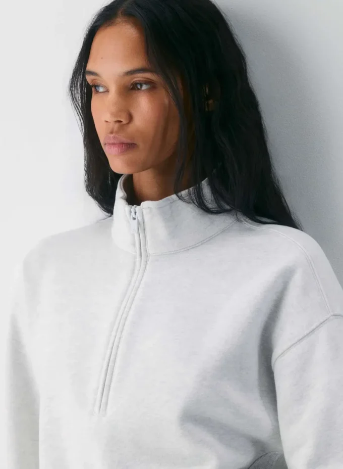 Sudadera Boyfriend con media cremallera y tejido Cozy Sweatfleece Sudadera Boyfriend con media cremallera y tejido Cozy Sweatfleece