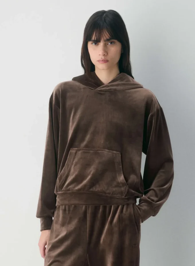Sudadera con capucha Audrina Velour Sudadera con capucha Audrina Velour