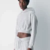 Sudadera con capucha corta y cómoda de felpa