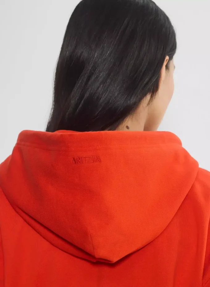 Sudadera con capucha y cremallera Boyfriend Boxy de felpa Terry