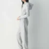 Sudadera con capucha y cremallera, cómoda y ajustada, de felpa de peso medio Sudadera con capucha y cremallera, cómoda y ajustada, de felpa de peso medio
