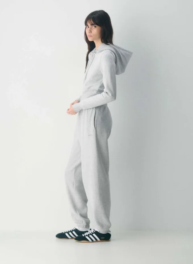 Sudadera con capucha y cremallera, cómoda y ajustada, de felpa de peso medio Sudadera con capucha y cremallera, cómoda y ajustada, de felpa de peso medio