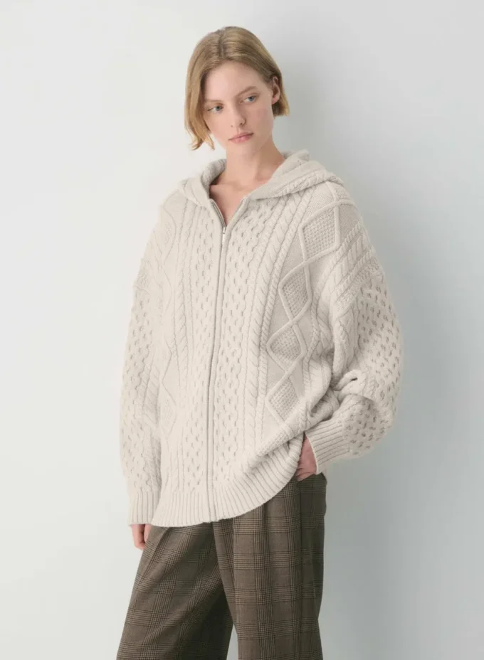 Sudadera con capucha y cremallera de lana merino Heritage Knit Sudadera con capucha y cremallera de lana merino Heritage Knit
