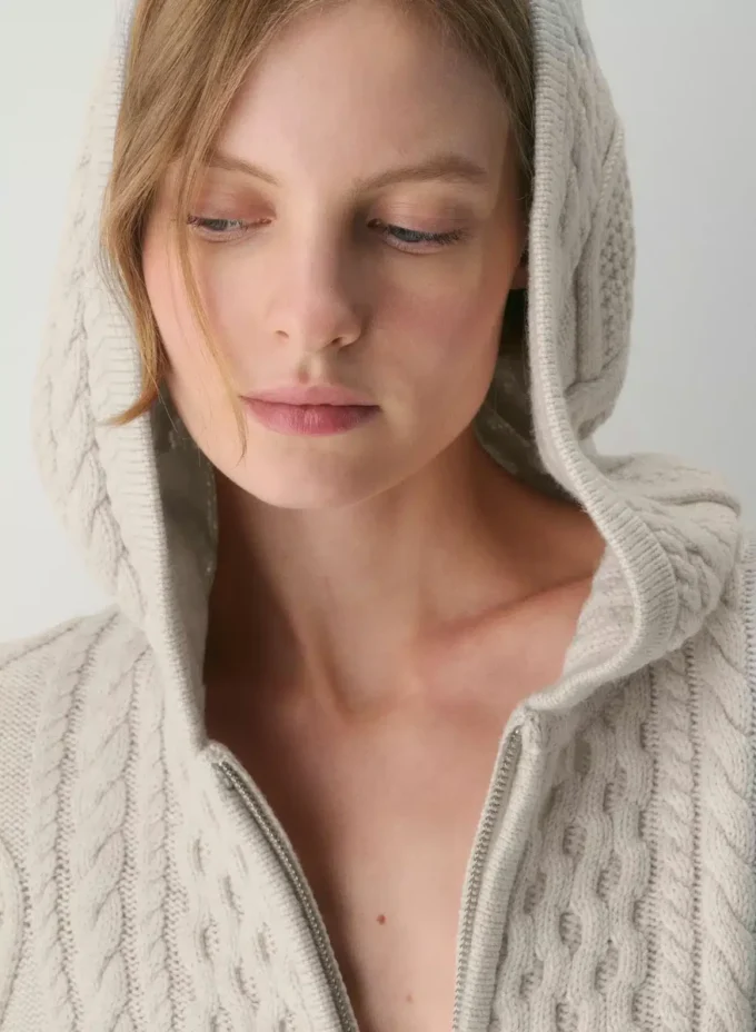 Sudadera con capucha y cremallera de lana merino Heritage Knit Sudadera con capucha y cremallera de lana merino Heritage Knit