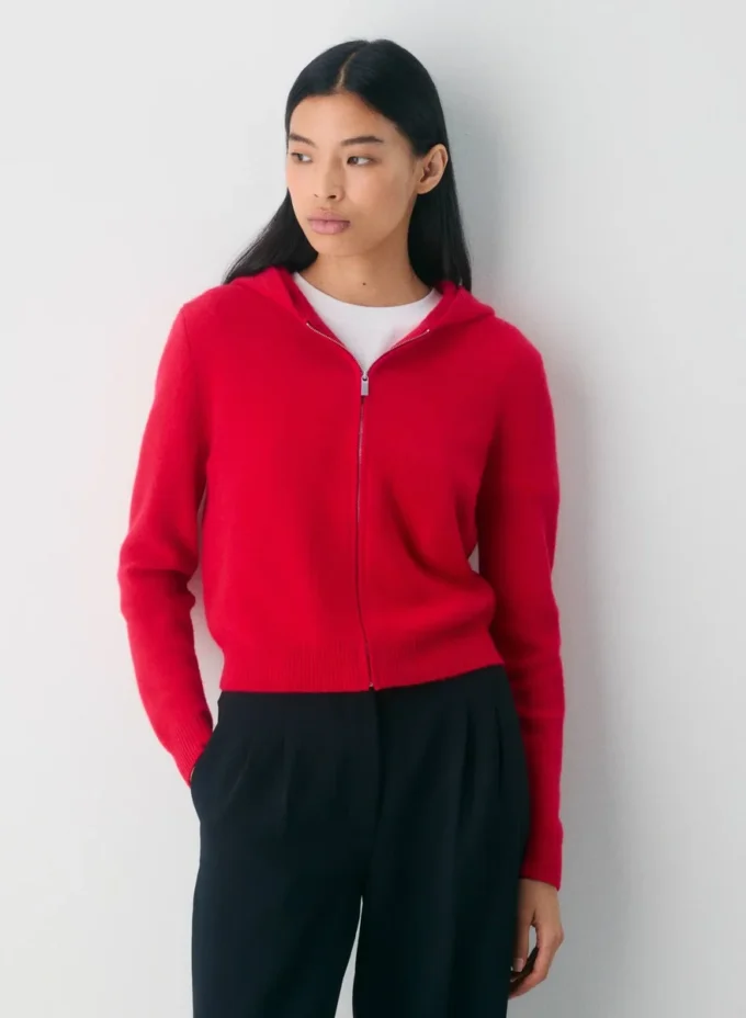 Sudadera con capucha y cremallera Essential Cashmere Sudadera con capucha y cremallera Essential Cashmere