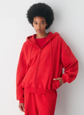 Sudadera con capucha y cremallera mega oversize