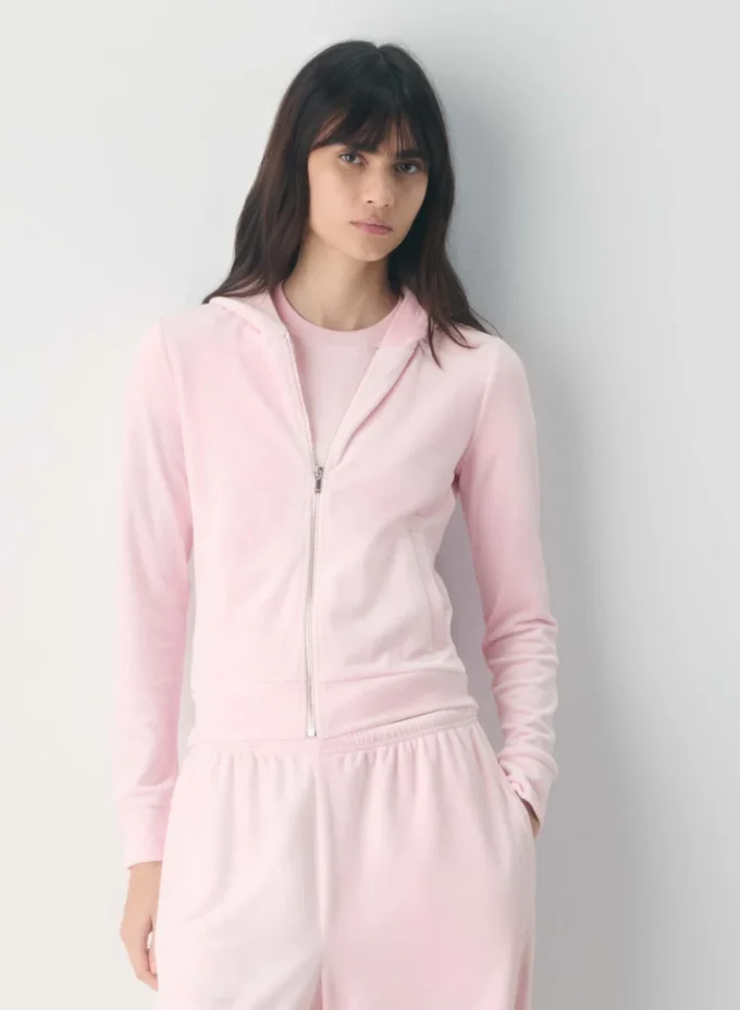 Sudadera con capucha y cremallera Nicole Velour Sudadera con capucha y cremallera Nicole Velour