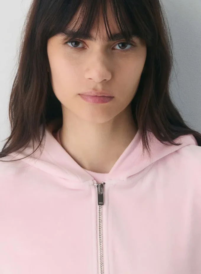 Sudadera con capucha y cremallera Nicole Velour Sudadera con capucha y cremallera Nicole Velour