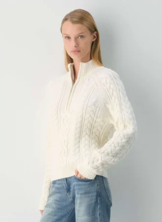 Suéter de lana merino Heritage Knit con cremallera de 1/4