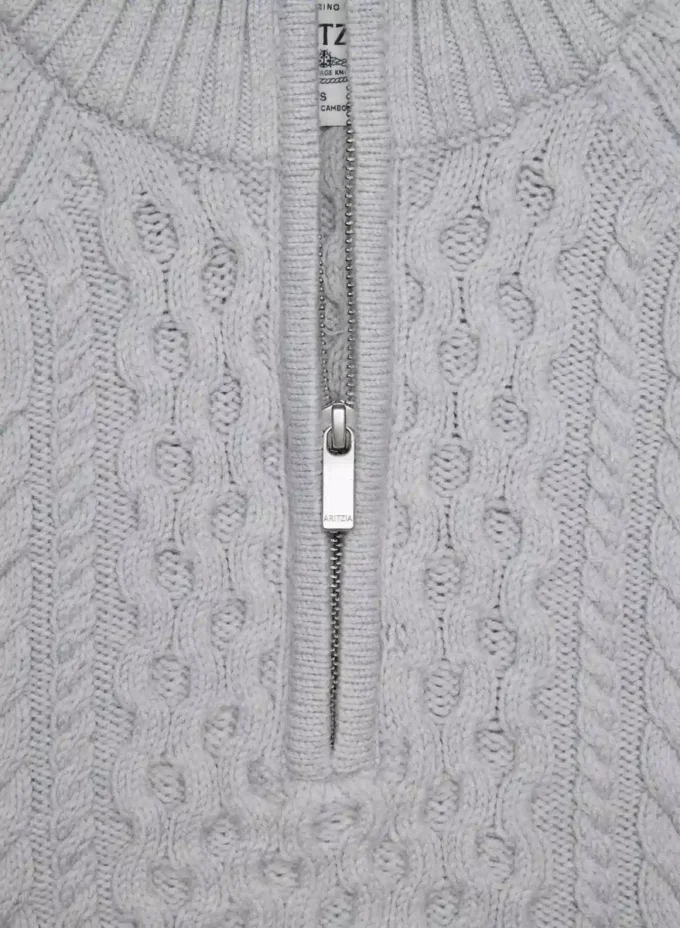 Suéter de lana merino Heritage Knit con cremallera de 1/4 Suéter de lana merino Heritage Knit con cremallera de 1/4
