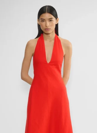 Vestido de lino con estampado nocturno